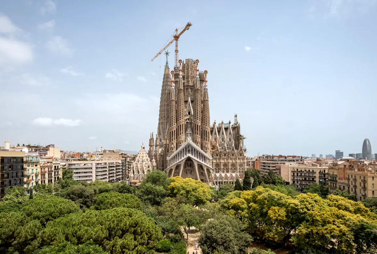 Sagrada Família rising above Barcelona